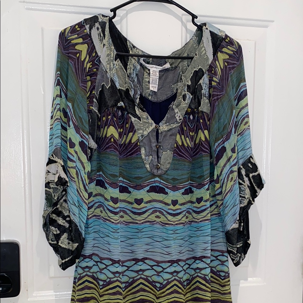 Diane Von Furstenberg Multicolor Patterned Silk Tunic Women's Dress - Picture 2 of 8